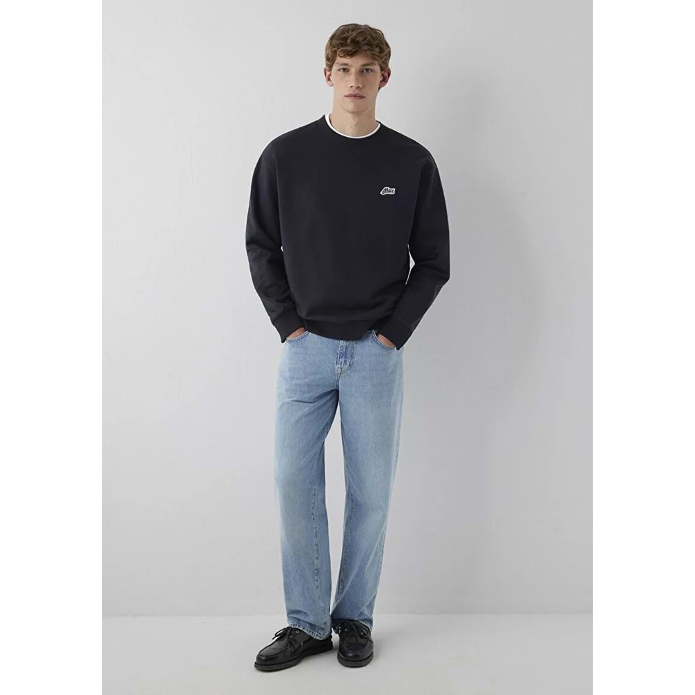 Mavi M0S10611-80022 Mavi Patch Nakışlı Erkek Sweatshirt