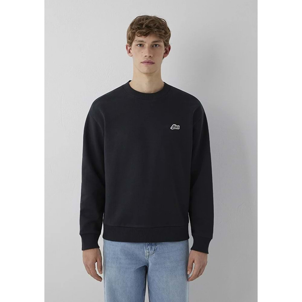 Mavi M0S10611-80022 Mavi Patch Nakışlı Erkek Sweatshirt