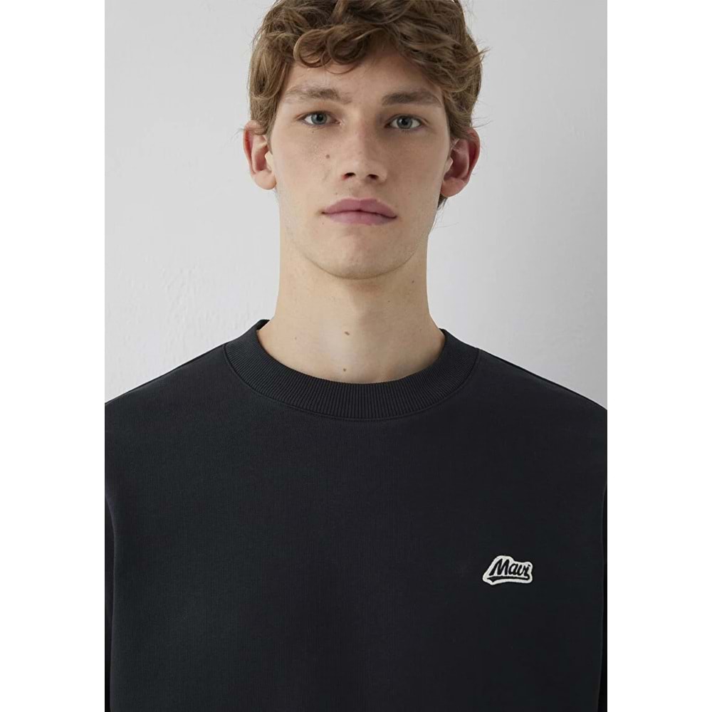 Mavi M0S10611-80022 Mavi Patch Nakışlı Erkek Sweatshirt