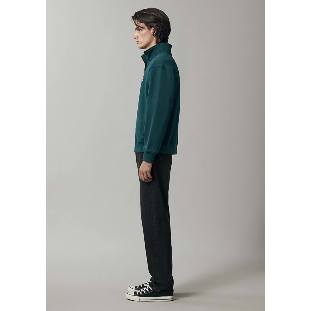 Mavi M0S10613-90366 Mavi Patch Logo Nakışlı Yarı Fermuarlı Erkek Sweatshirt