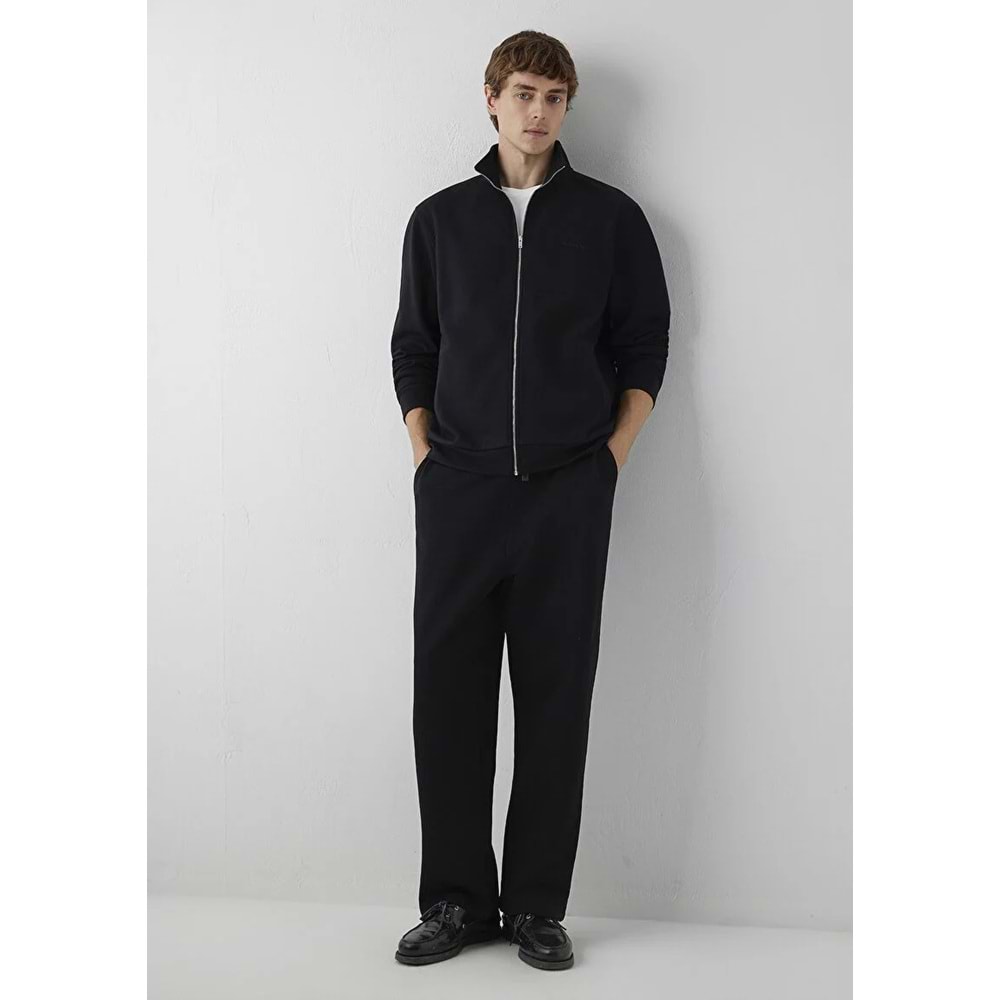 Mavi M0S10628-900 Mavi Black Logo Baskılı Fermuarlı Erkek Sweatshirt
