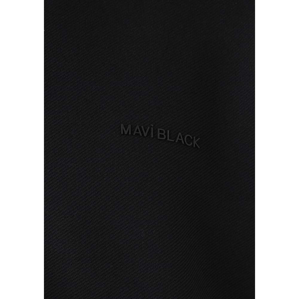 Mavi M0S10628-900 Mavi Black Logo Baskılı Fermuarlı Erkek Sweatshirt