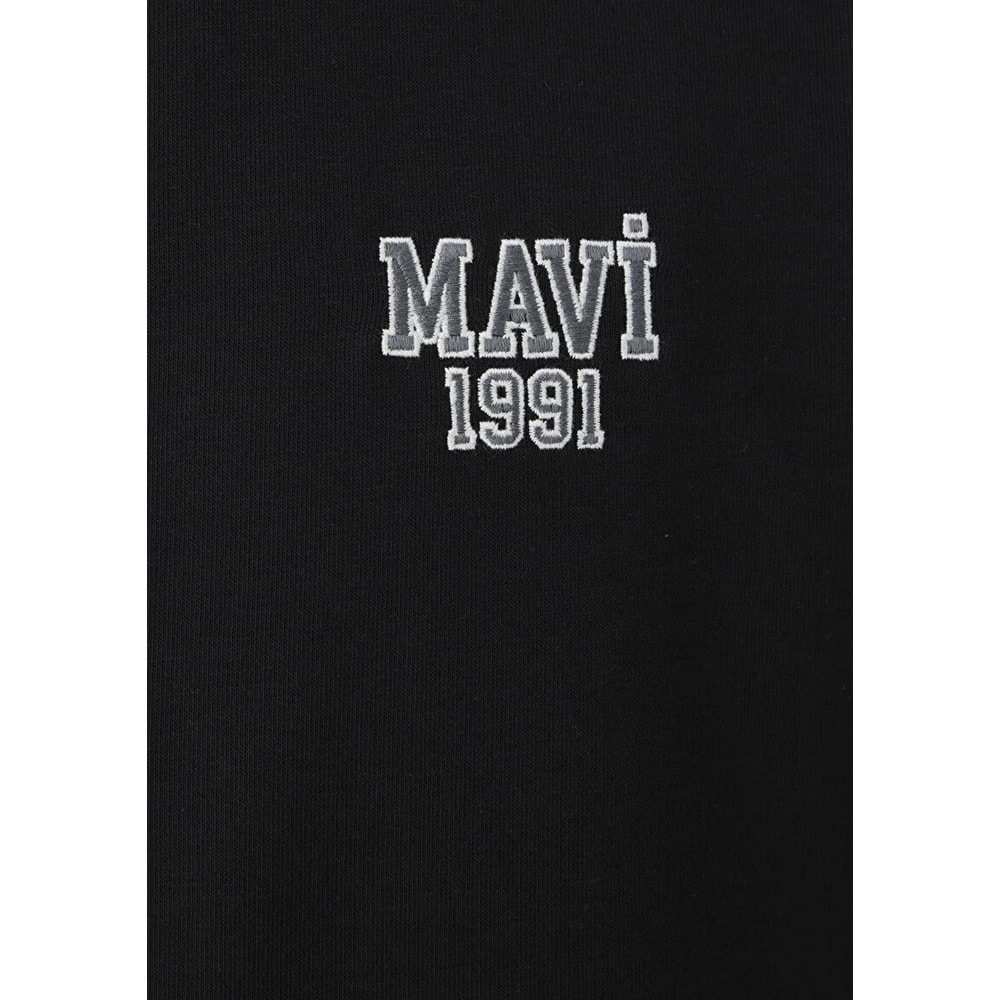 Mavi M0S10655-900 Mavi Logo Baskılı Fermuarlı Erkek Sweatshirt