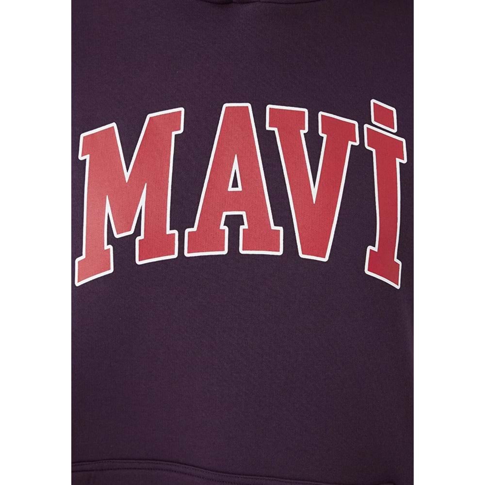 Mavi M1600361-70635 Mavi Logo Baskılı Kapüşonlu Kadın Sweatshirt