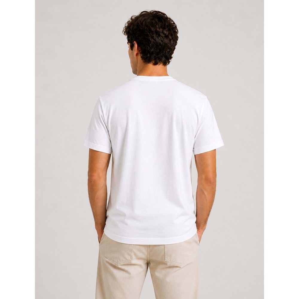 Mavi M0613674-620 Baskılı Beyaz Tişört Loose Fit Baskılı Tişört Erkek T-Shirt