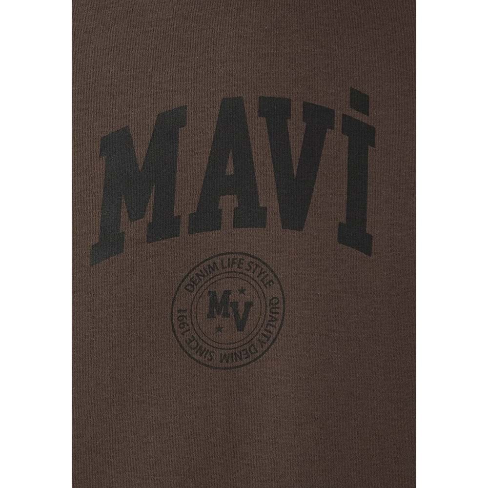 Mavi M0S10646-71603 Mavi Logo Baskılı Kapüşonlu Erkek Sweatshirt