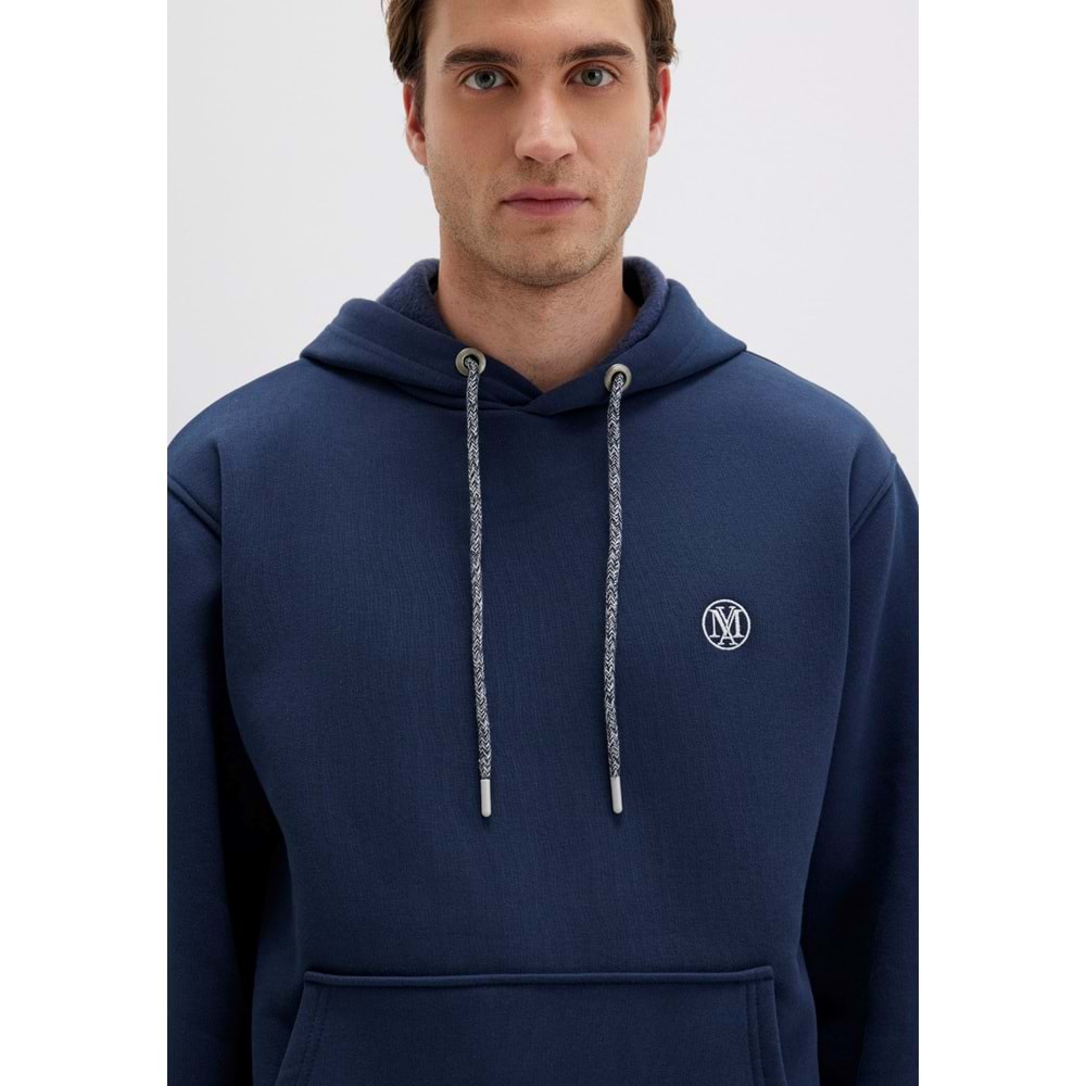 Mavi 065809-70490 Logo Nakışlı Erkek Kapüşonlu Sweatshirt
