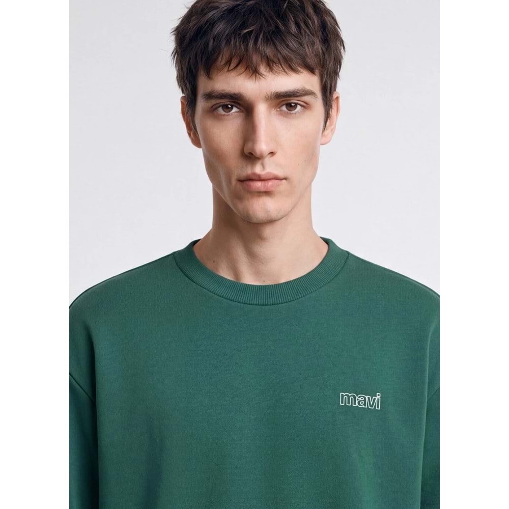 Mavi M0S10379-71874 Mavi Logo Baskılı Sweatshirt Erkek Sweatshirt