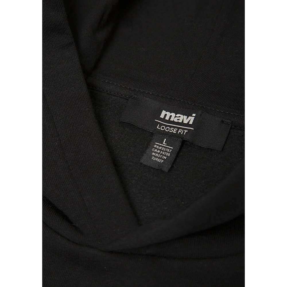 Mavi M0S10646-900 Mavi Logo Baskılı Kapüşonlu Erkek Sweatshirt