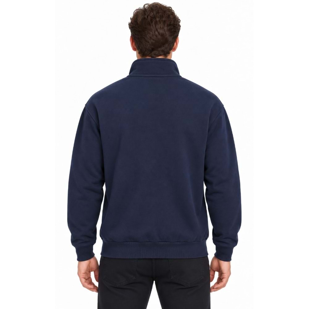 Mavi M0S20113-86415 Mavi Jeans Logo Nakışlı Yarım Fermuarlı Erkek Sweatshirt