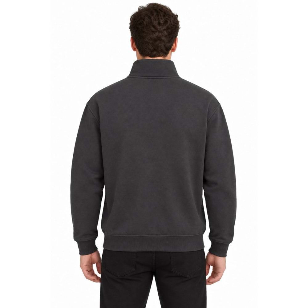Mavi M0S20113-91405 Mavi Jeans Logo Nakışlı Yarım Fermuarlı Erkek Sweatshirt