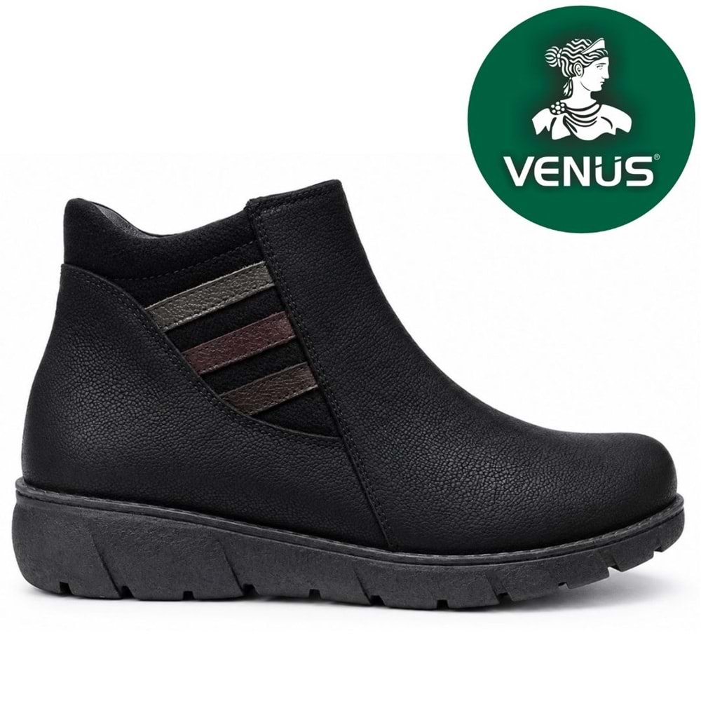 Venüs Olipuke Hakiki Deri Düz Kaymaz Taban Ortopedik Kadın Bot