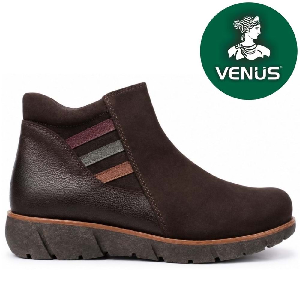 Venüs Olipuke Hakiki Deri Düz Kaymaz Taban Ortopedik Kadın Bot