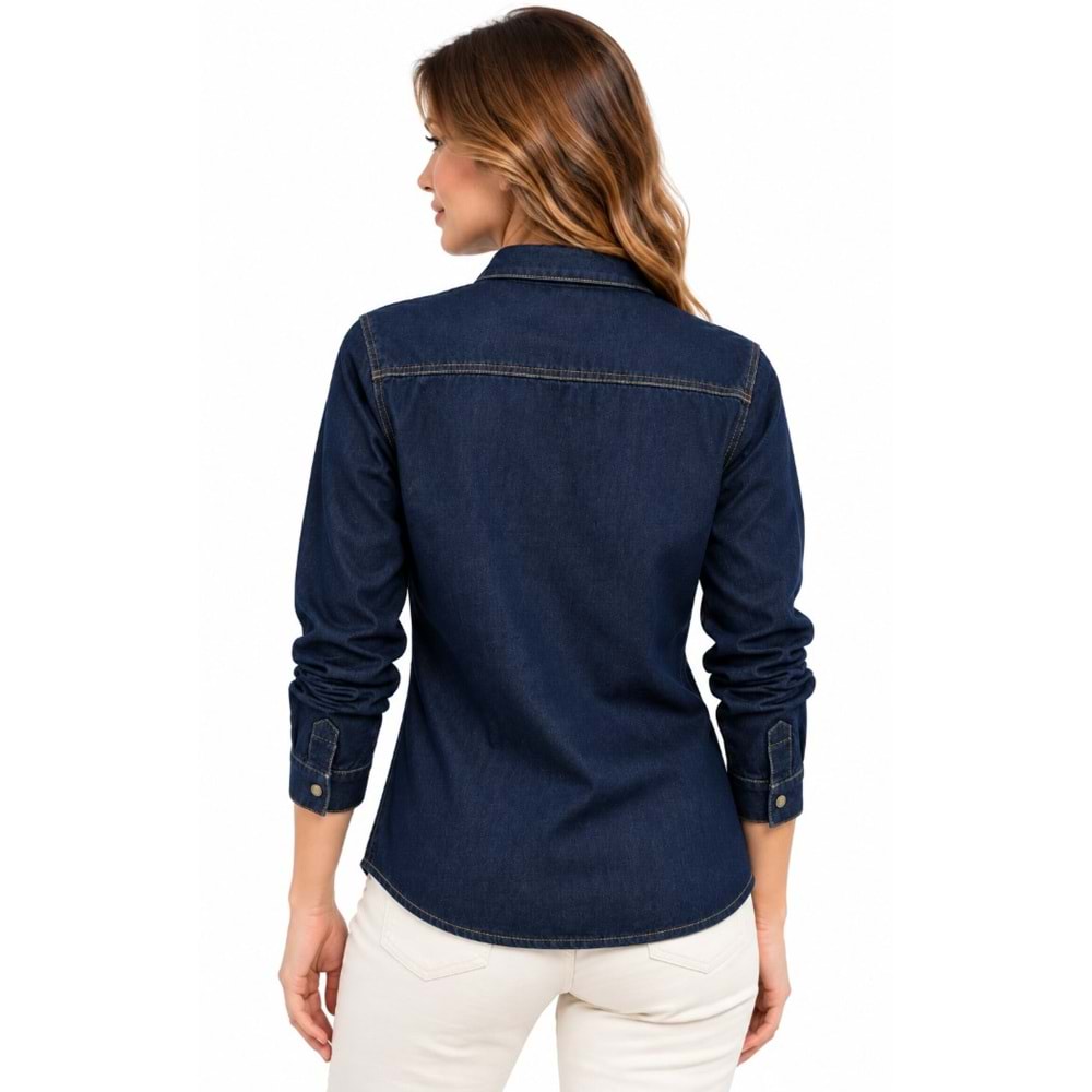 Mavi M1210477-A6490 Mavi Levia Rinse Str Jean Kot Gömlek Kadın Gömlek