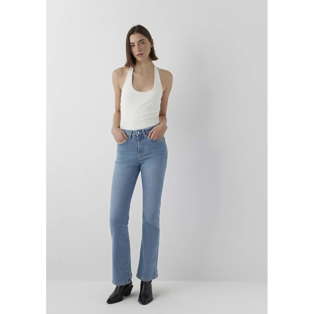Mavi M101437-A7437 BlissLt Brushed Premium Blue Yüksek Bel Denim Jean Kadın Kot Pantolon