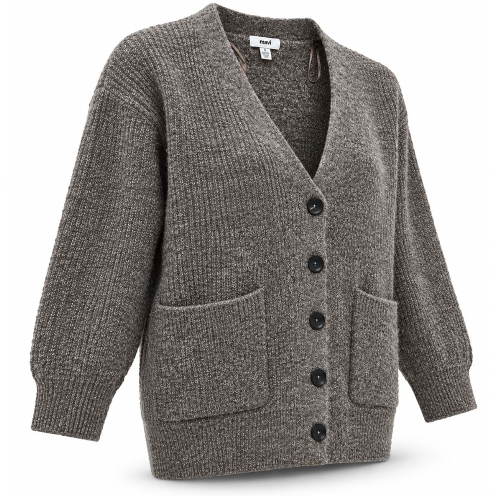 Mavi M1720032-A6657 Mavi Düğmeli Kazak Hırka Kadın Sweatshirt