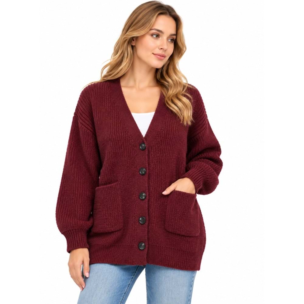 Mavi M1720032-A6656 Mavi Düğmeli Kazak Hırka Kadın Sweatshirt