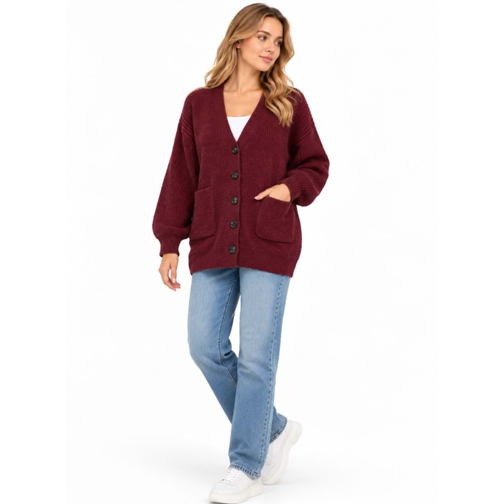 Mavi M1720032-A6656 Mavi Düğmeli Kazak Hırka Kadın Sweatshirt