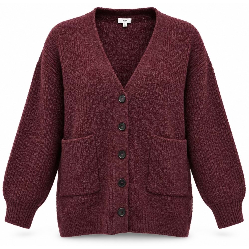 Mavi M1720032-A6656 Mavi Düğmeli Kazak Hırka Kadın Sweatshirt