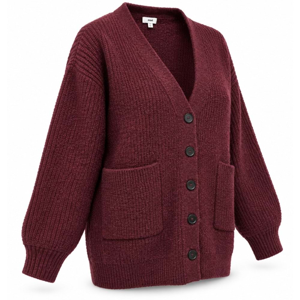 Mavi M1720032-A6656 Mavi Düğmeli Kazak Hırka Kadın Sweatshirt