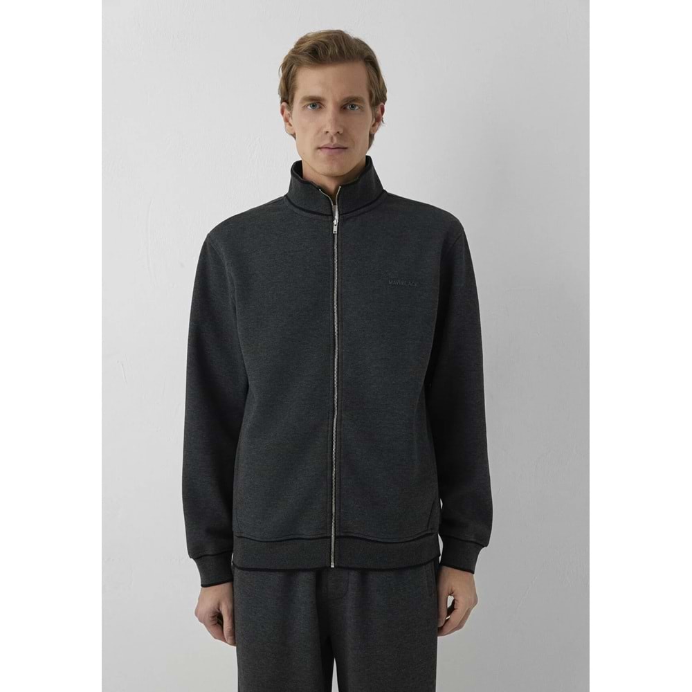 Mavi M0S20121-80024 Mavi Black Logo Baskılı Fermuarlı Erkek Sweatshirt