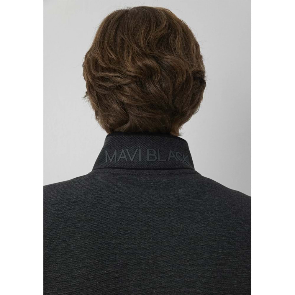 Mavi M0S20121-80024 Mavi Black Logo Baskılı Fermuarlı Erkek Sweatshirt