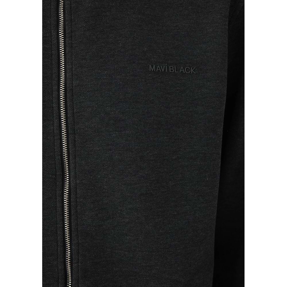 Mavi M0S20121-80024 Mavi Black Logo Baskılı Fermuarlı Erkek Sweatshirt