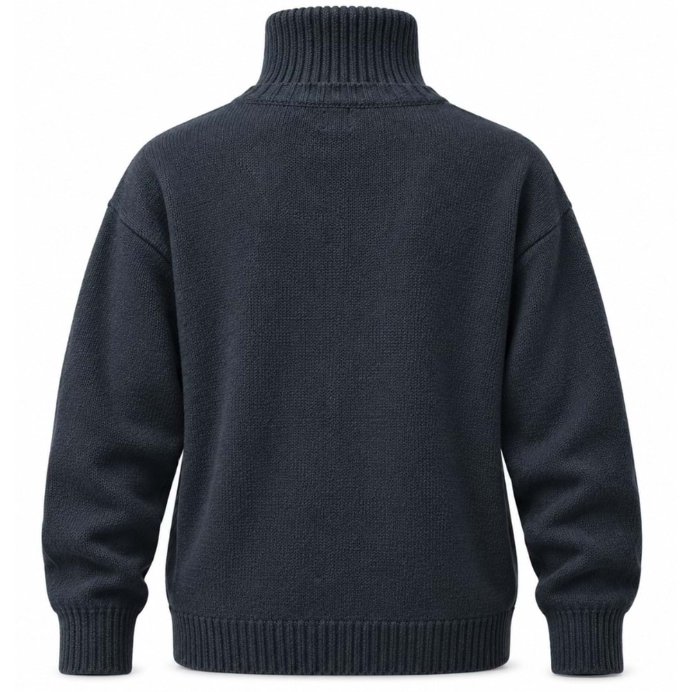 Mavi M0720031-70490 Mavi Yarım Fermuarlı Koyun Yünü Kazak Sweatshirt