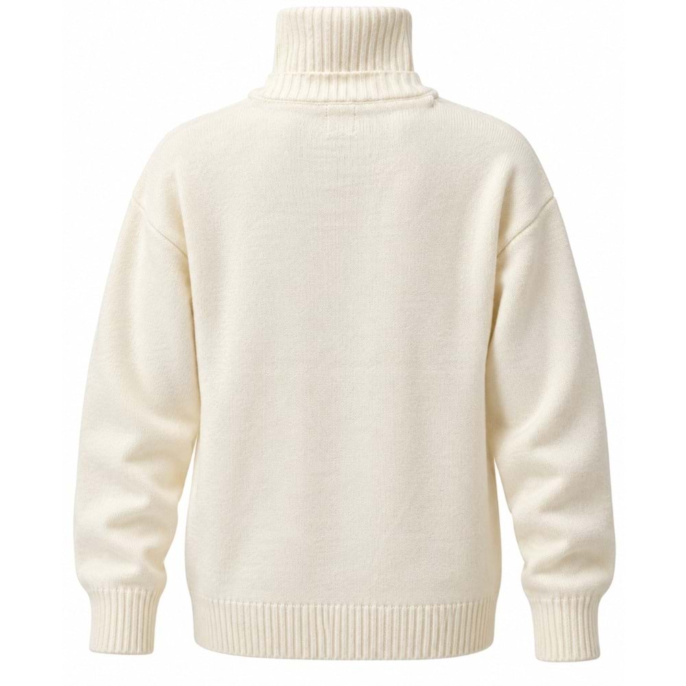 Mavi M0720031-70057 Mavi Yarım Fermuarlı Koyun Yünü Kazak Sweatshirt