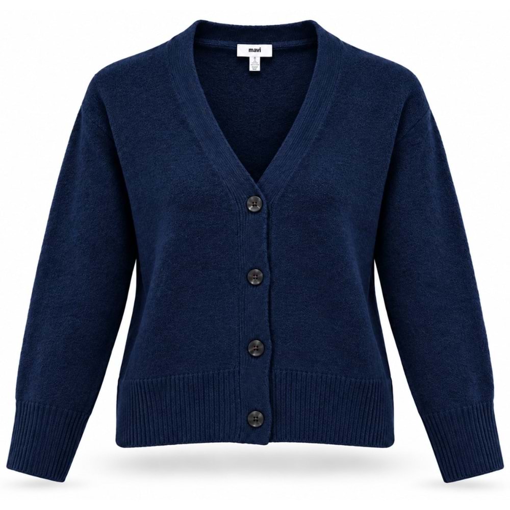 Mavi M1720098-86623 Mavi Düğmeli Kazak Hırka Kadın Sweatshirt