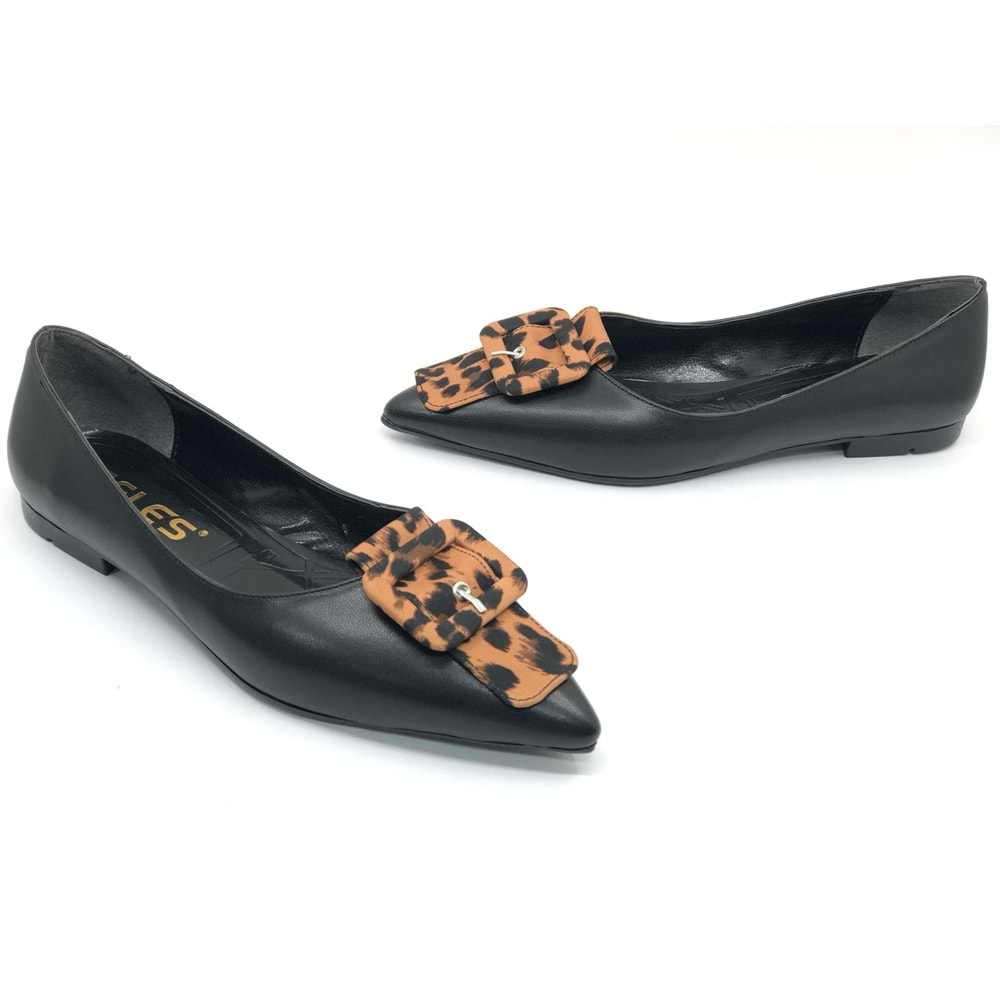 Feles Leopar Toka Detaylı Kadın Babet Ayakkabı