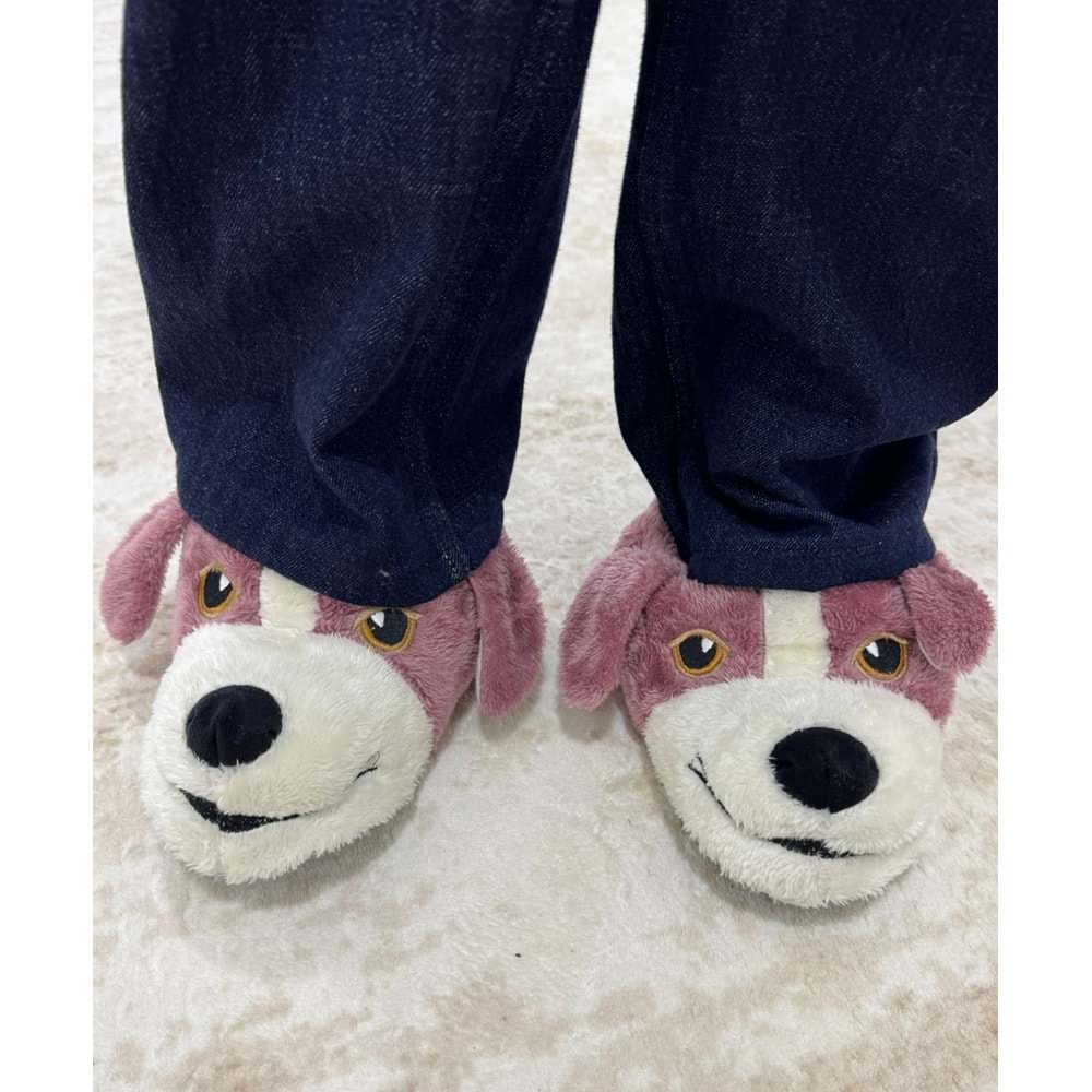 Kocamanlar Sevimli Köpek Figürlü Unisex Hayvanlı Panduf