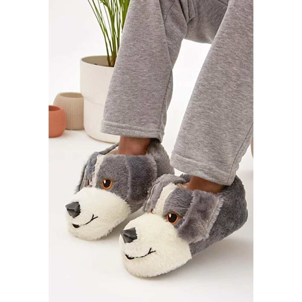 Kocamanlar Sevimli Köpek Figürlü Unisex Hayvanlı Panduf