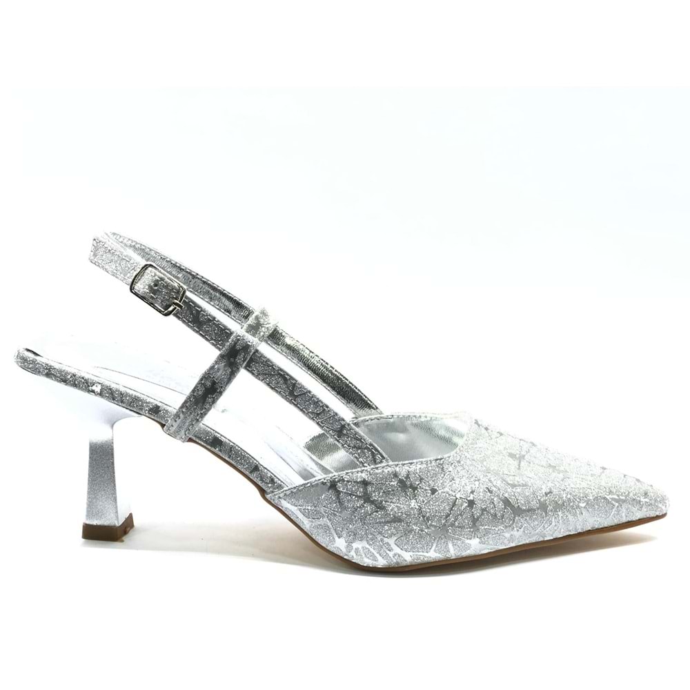 Mehtap Kırışık Arkası Açık Stiletto Kadın Topuklu Ayakkabı