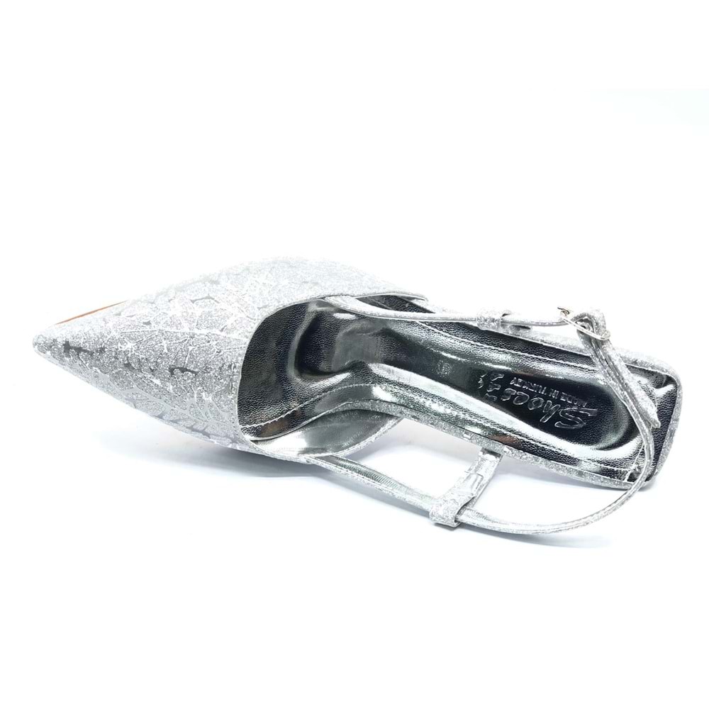 Mehtap Kırışık Arkası Açık Stiletto Kadın Topuklu Ayakkabı