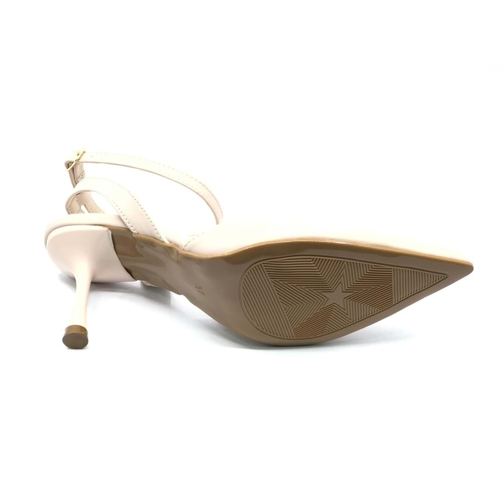 Feles Arkası Açık Stiletto Kadın Topuklu Ayakkabı
