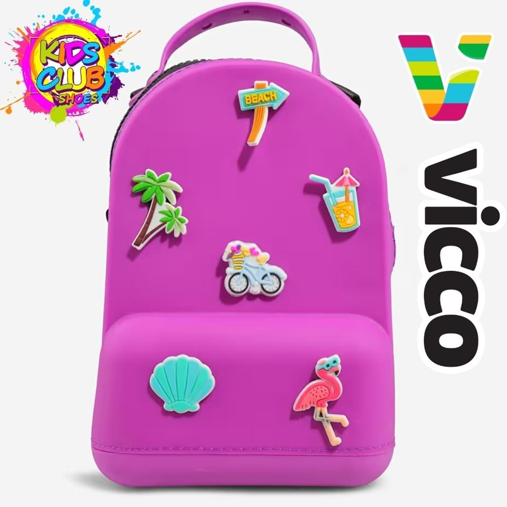 Vicco Pvc Mini Boy Çocuk Plaj Çantası Kreş Çantası Sırt Çantası Okul Çantası Unisex Çanta