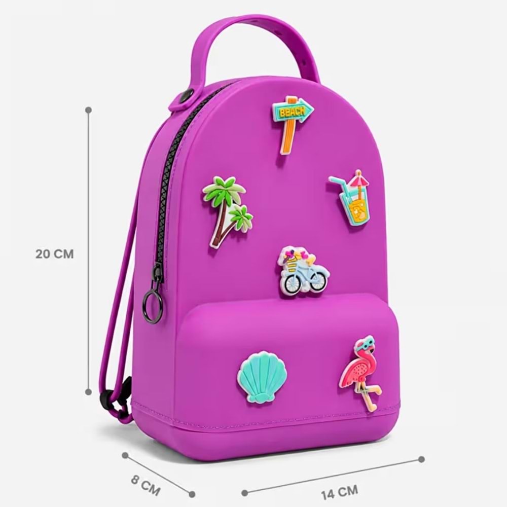 Vicco Pvc Mini Boy Çocuk Plaj Çantası Kreş Çantası Sırt Çantası Okul Çantası Unisex Çanta