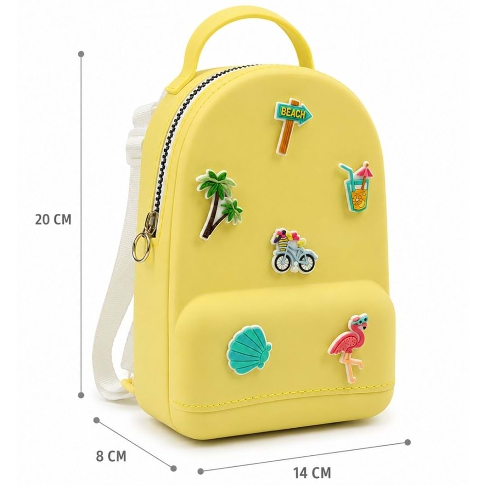 Vicco Pvc Mini Boy Çocuk Plaj Çantası Kreş Çantası Sırt Çantası Okul Çantası Unisex Çanta
