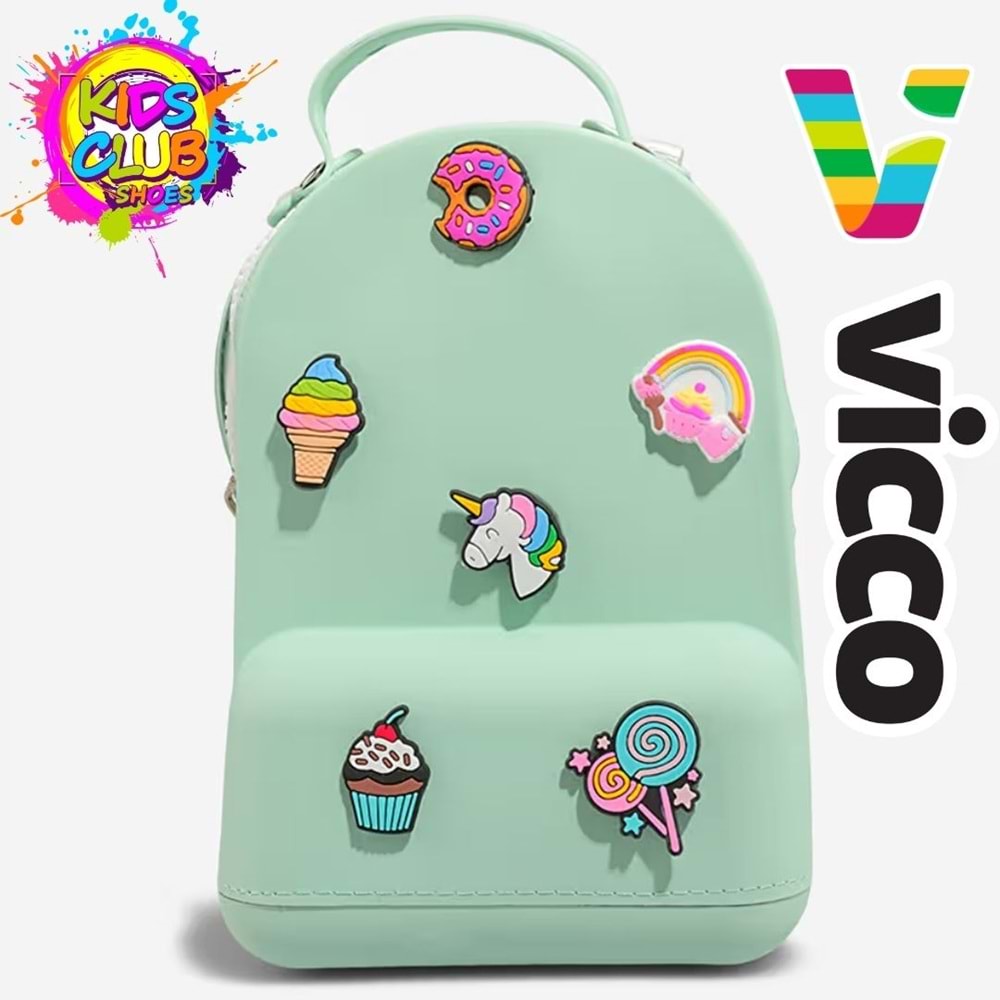Vicco Pvc Mini Boy Çocuk Plaj Çantası Kreş Çantası Sırt Çantası Okul Çantası Unisex Çanta