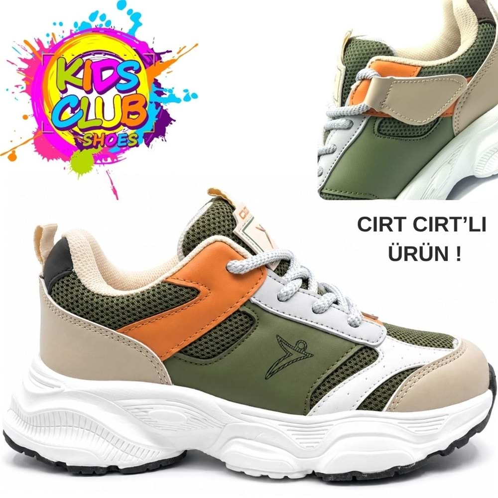 Cool Birian-26 Bağcık Görünümlü Cırt Cırtlı Sneaker Ortopedik Çocuk Spor Ayakkabı