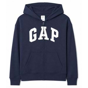 Gap V-Bas Heritage Gap Logo Baskılı Kapüşonlu Çocuk Sweatshirt
