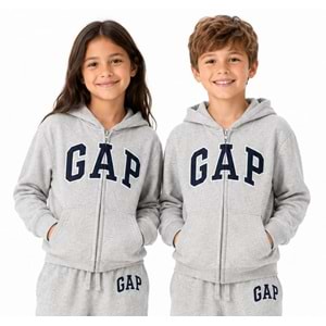 Gap V-Bas Heritage Gap Logo Baskılı Kapüşonlu Çocuk Sweatshirt