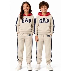 Gap Relaxed Colorblock Gap Logo Baskılı Kapüşonlu Çocuk Sweatshirt