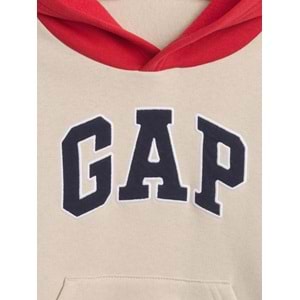 Gap Relaxed Colorblock Gap Logo Baskılı Kapüşonlu Çocuk Sweatshirt