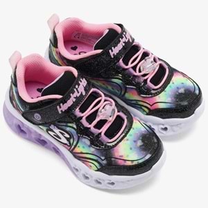 Skechers Flutter Heart Lights - Groovy Swirl 303253L-BKPK Ortopedik Işıklı Çocuk Spor Ayakkabı
