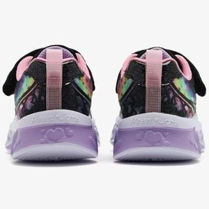Skechers Flutter Heart Lights - Groovy Swirl 303253L-BKPK Ortopedik Işıklı Çocuk Spor Ayakkabı
