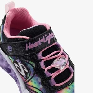 Skechers Flutter Heart Lights - Groovy Swirl 303253L-BKPK Ortopedik Işıklı Çocuk Spor Ayakkabı