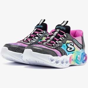 Skechers Infinite Heart Lights Eternal Shimmer 303755L-BKMT Ortopedik Işıklı Çocuk Spor Ayakkabı