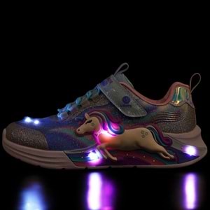 Skechers Unicorn Chaser 302298L-SMLT Işıklı Ortopedik Çocuk Spor Ayakkabı